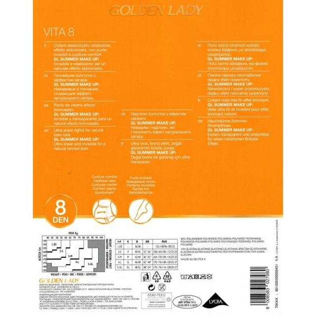 COLLANT VITA 8 GOLDEN LADY 5 pezzi